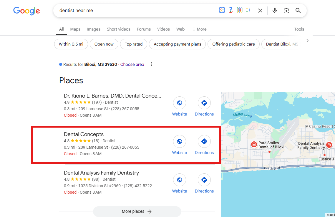 local seo pack for dentist